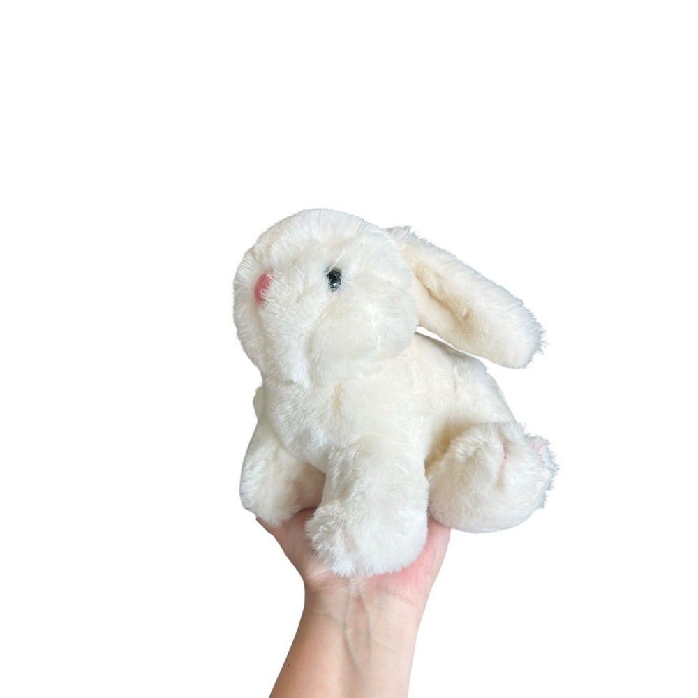 Vintage DAKIN 1985 Plush White Rabbit 10" Stuffed Animal Bunny